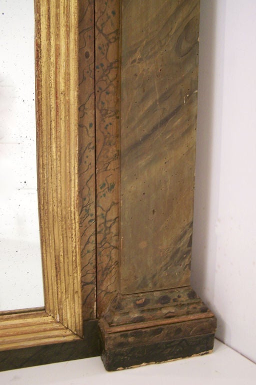 Gilt Large 19th Century Italian Painted Mirror For Sale