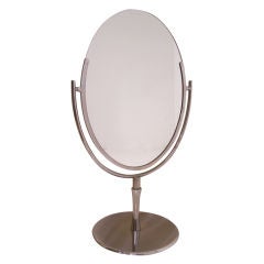 Large Vintage Chrome Store Display Mirror