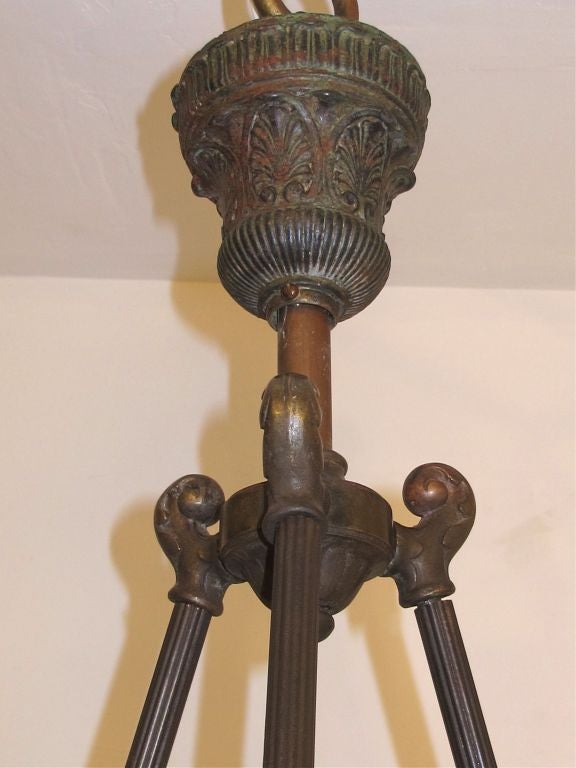 20th Century Carved Alabaster Light Fixture For Sale