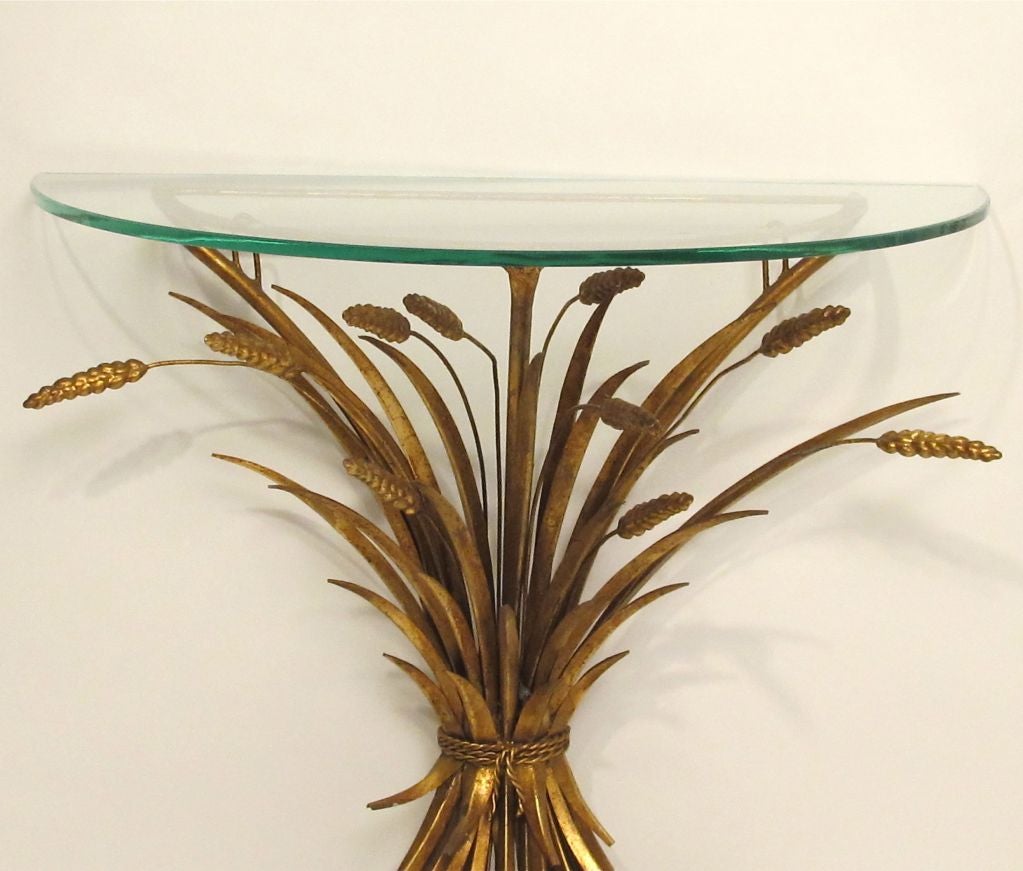 Pair of Italian Gilt Wheat Console Table