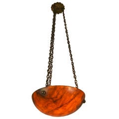 Small Amber Alabaster Light Fixture