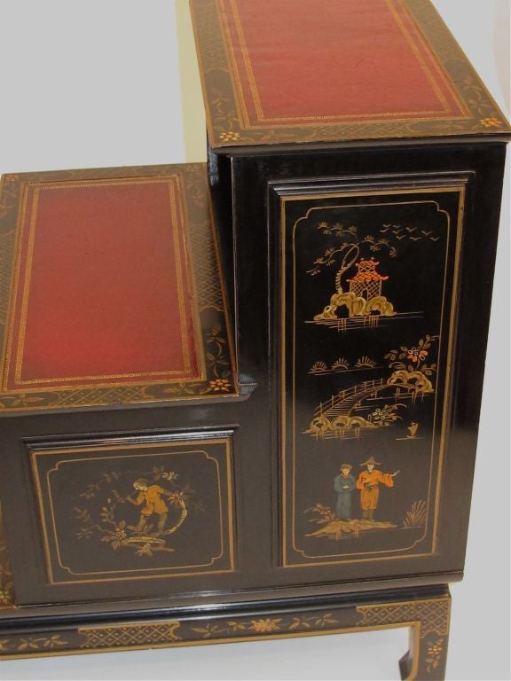 Chinoiserie Painted End Table/Library Steps 3