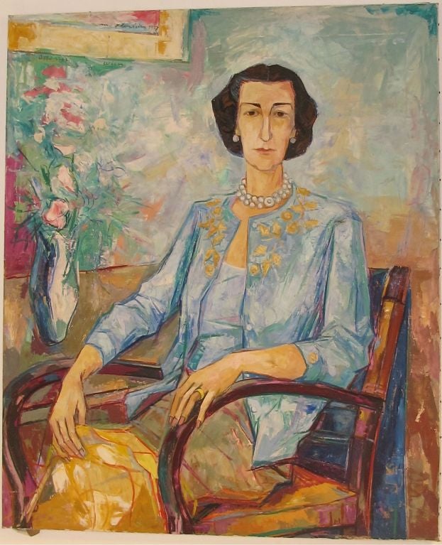 Canvas Large Portrait of a Seated Woman by Max Florian