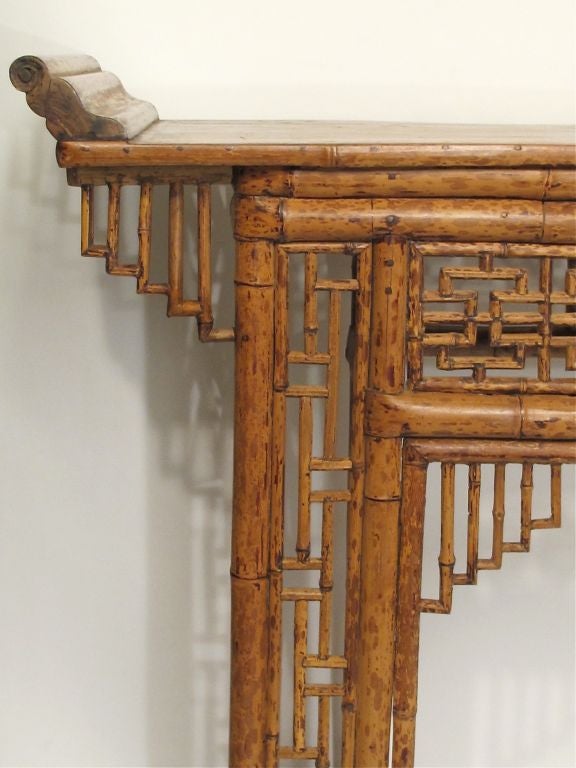 19th Century 19thC Chinese Bamboo Altar Table