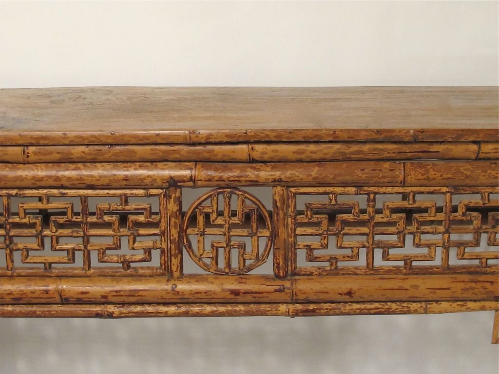 19thC Chinese Bamboo Altar Table 1