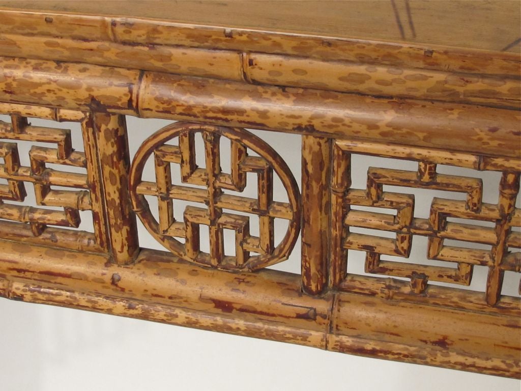 19thC Chinese Bamboo Altar Table 3