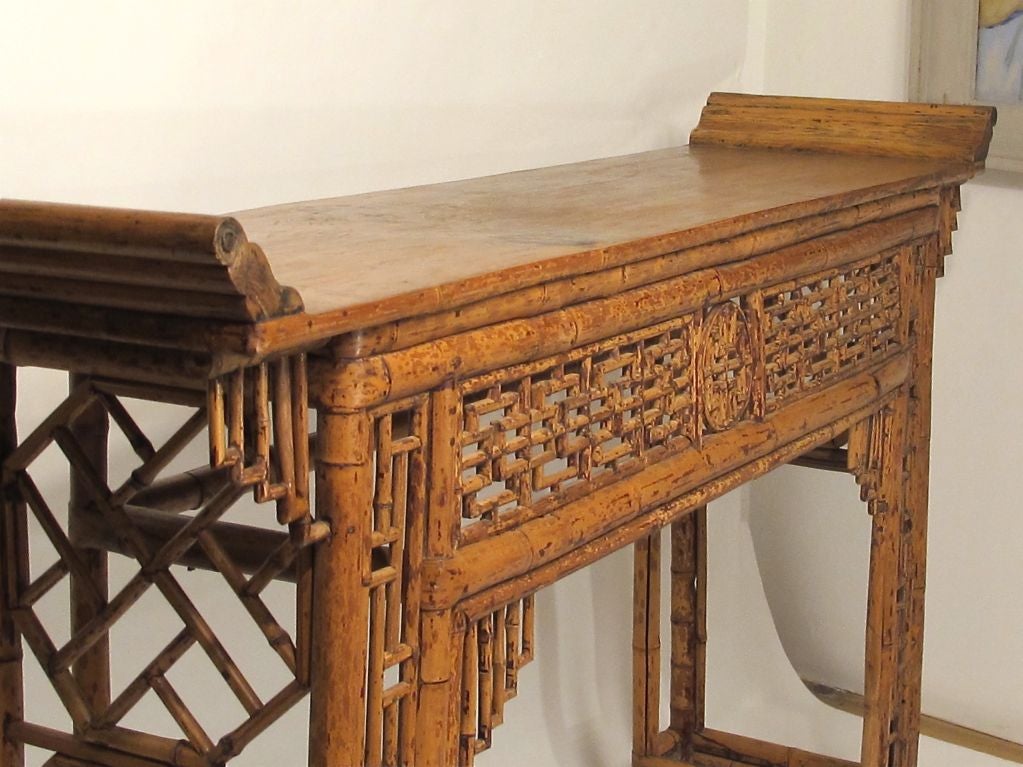 19thC Chinese Bamboo Altar Table 4