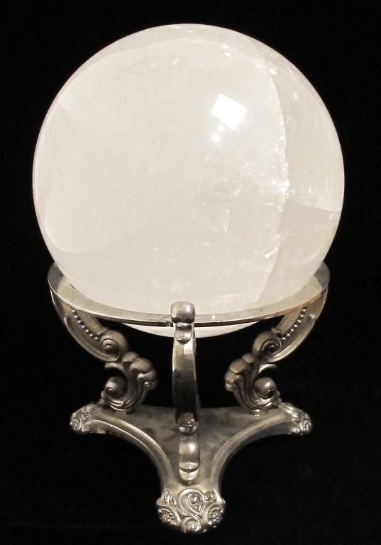 Rock Crystal Ball on Stand