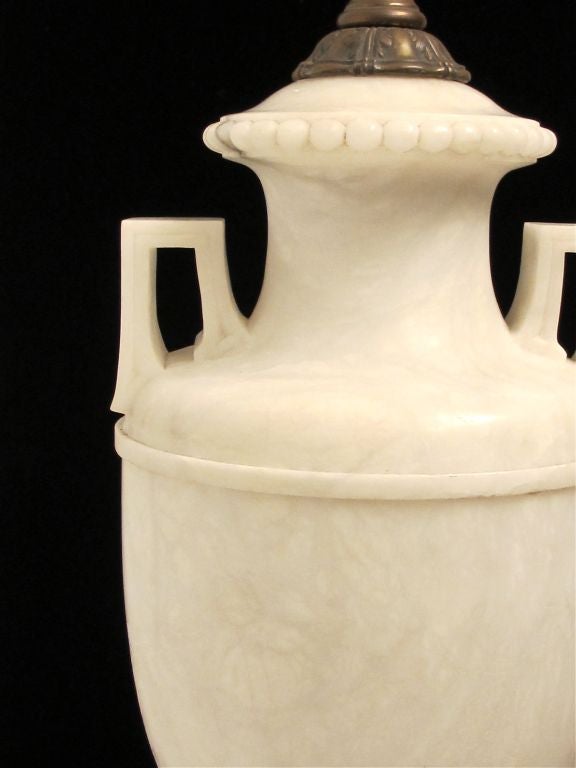 Italian Monumental Alabaster Urn Lamp For Sale