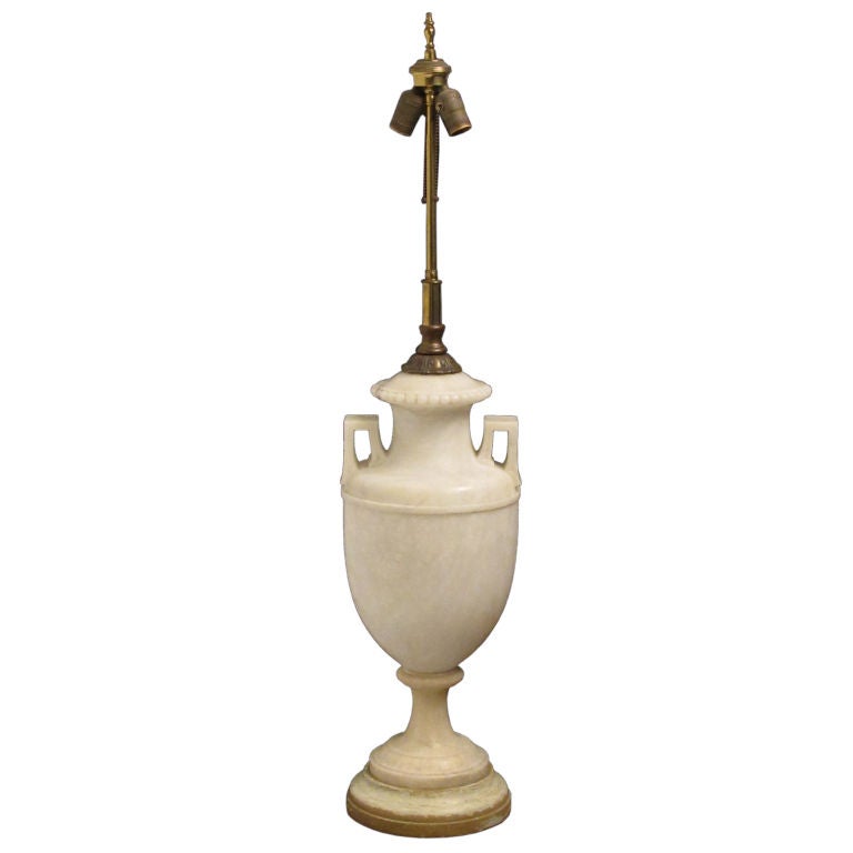 Monumental Alabaster Urn Lamp For Sale