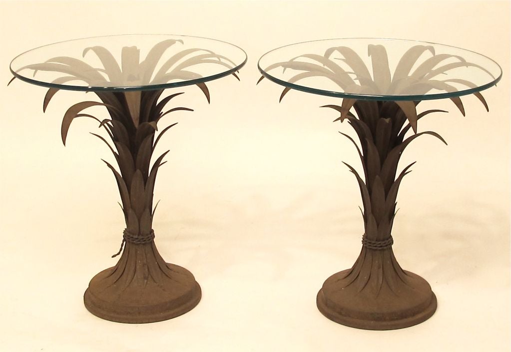 Pair of Italian Palm Frond Side Tables In Excellent Condition In San Francisco, CA
