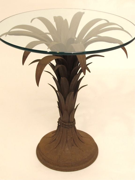 20th Century Pair of Italian Palm Frond Side Tables