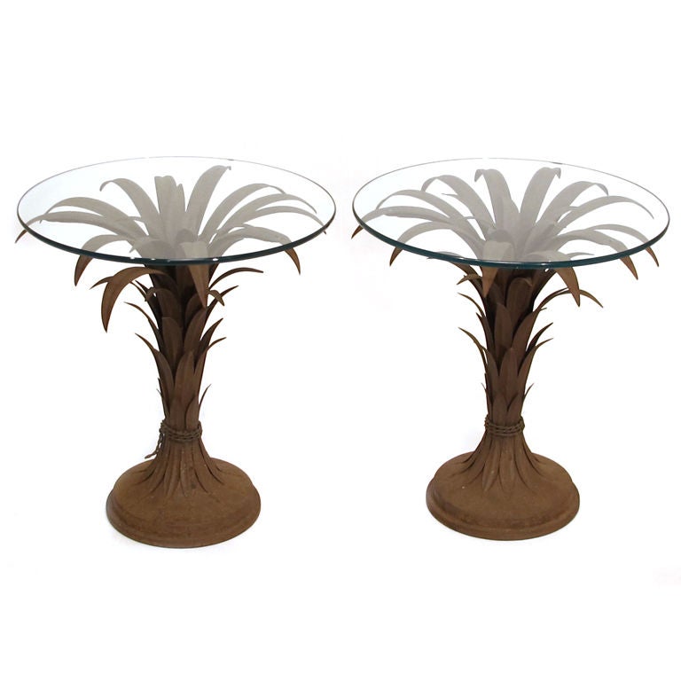 Pair of Italian Palm Frond Side Tables