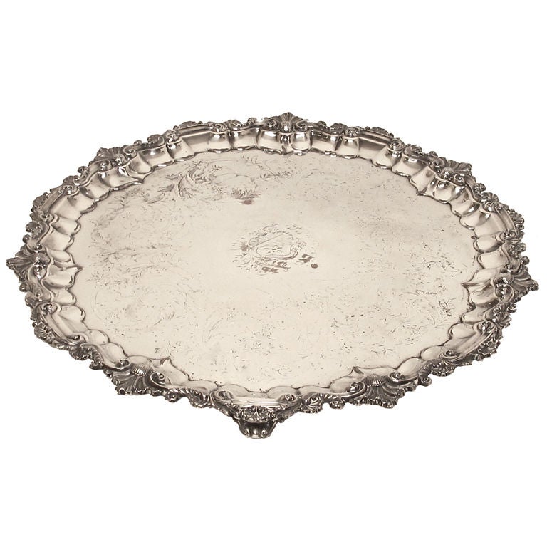 Unusually Large 19thC Sheffield Silverplate Tray