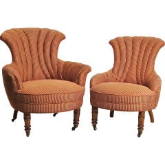 Two Charming 19thC Slipper Chairs