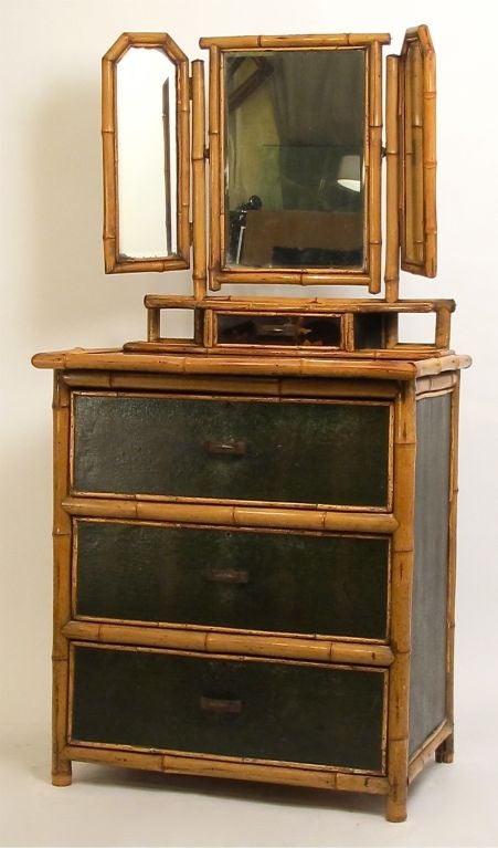 Unusual English Bamboo Dresser/Chest of Drawers