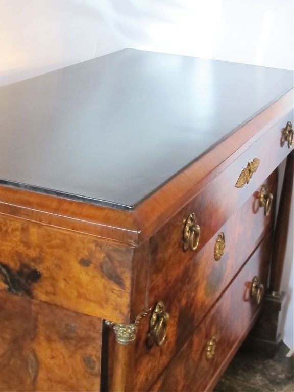 Italian Empire Style Walnut Chest of Drawers, 19th Century, One of a Pair In Good Condition For Sale In San Francisco, CA