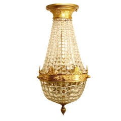 Large French Empire Style Bronze and Crystal Chandelier 1