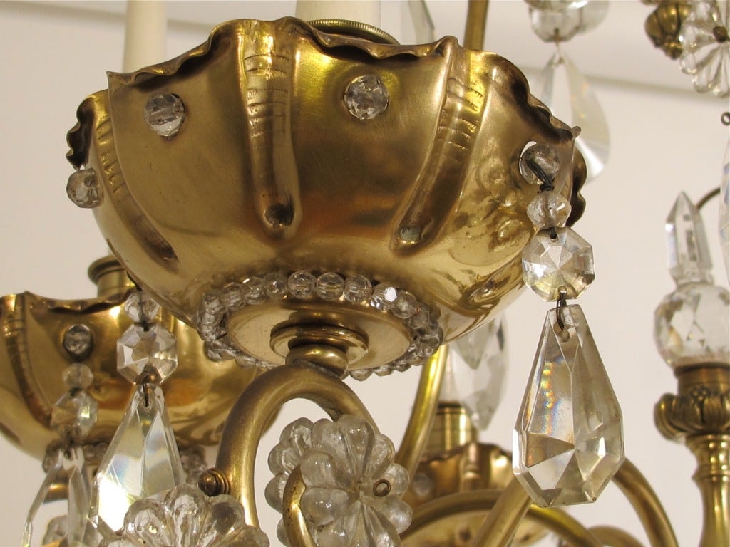 brass and crystal chandeliers