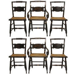 Used Set of Six 19thC American Hitchcock Dining Chairs