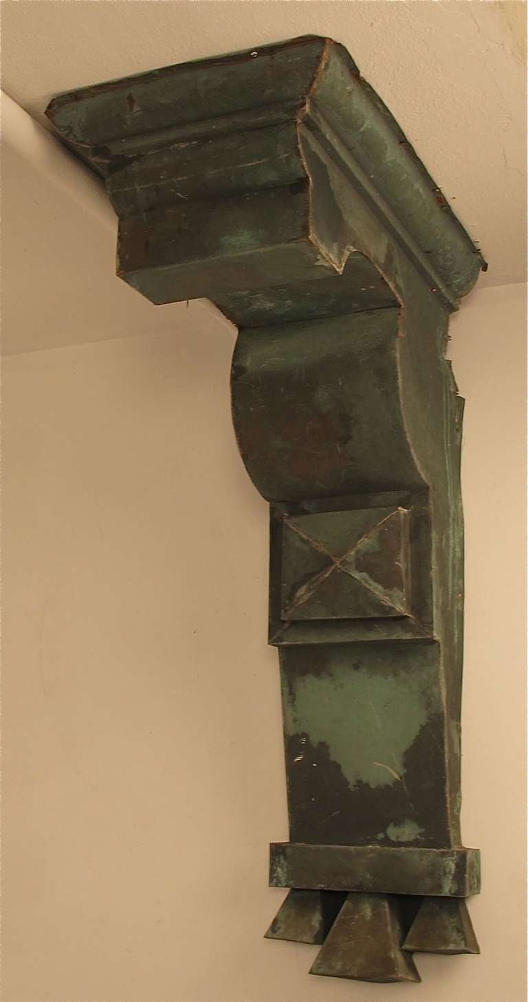Large Pair 19thC Copper Architectural Corbels 2