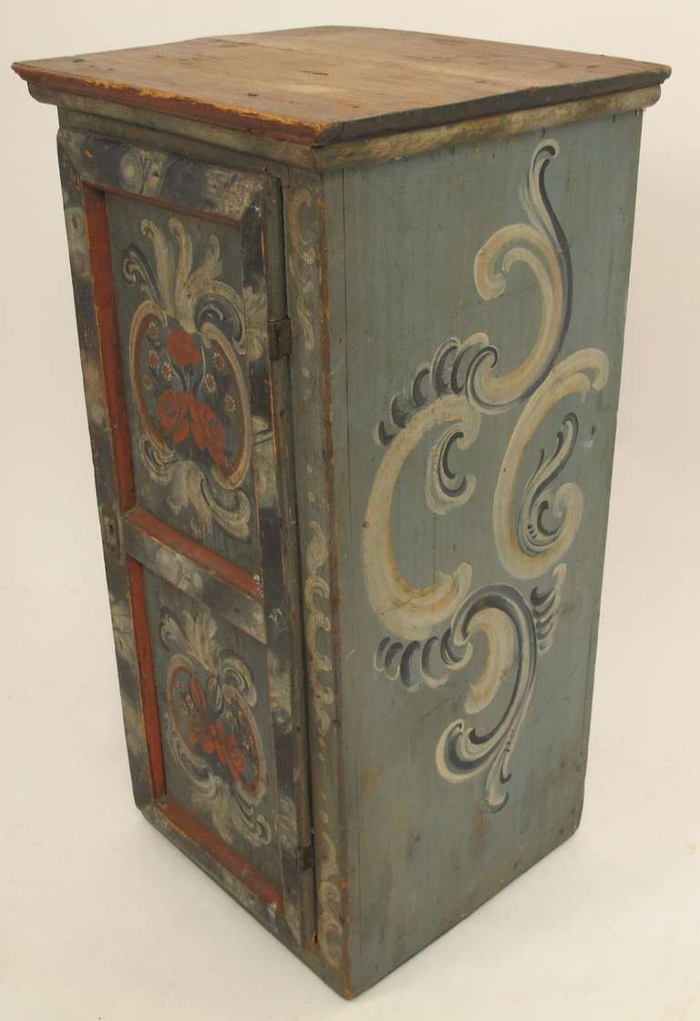 Rococo Painted Hanging Cabinet, Swedish.
