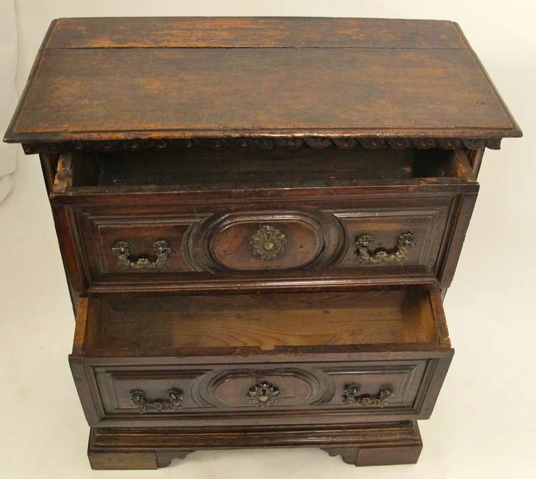 Italian Walnut Three-Drawer Chest In Good Condition For Sale In San Francisco, CA