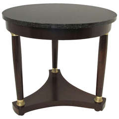 Graceful French Empire Style Side or Center Table with Marble Top