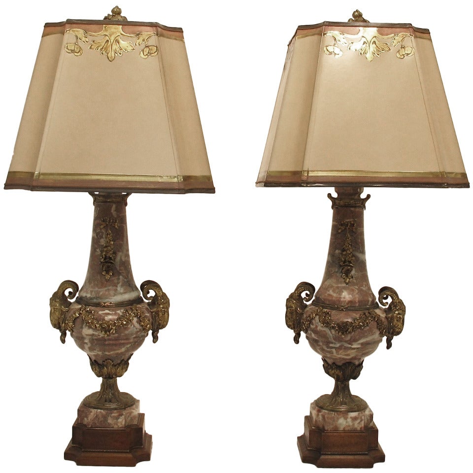 19th Century French Marble Lamps