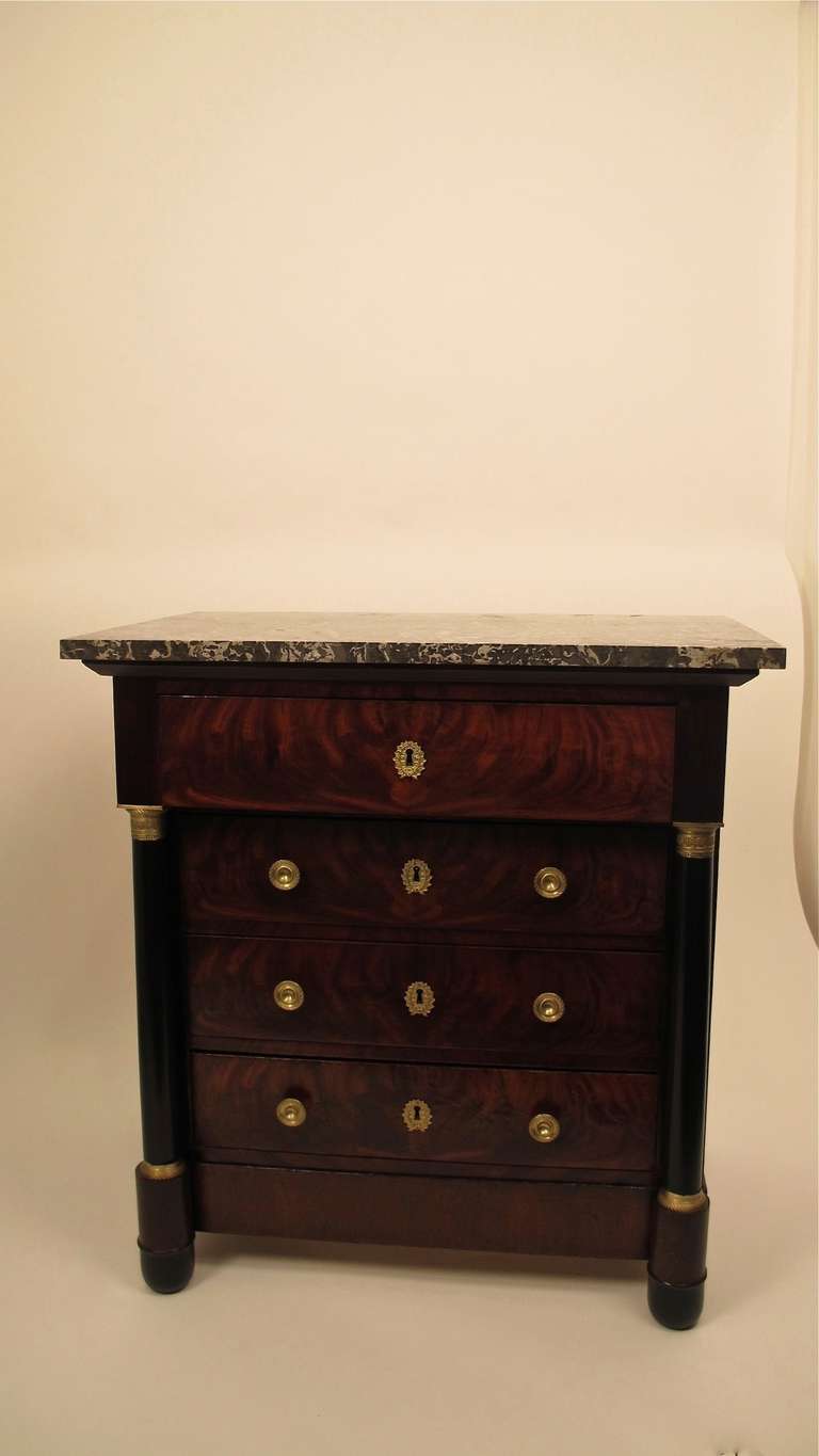 Brass 19th Century French Empire Chest of Drawers