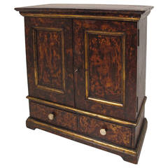 19th Century Faux Tortoise Shell Miniature Cabinet