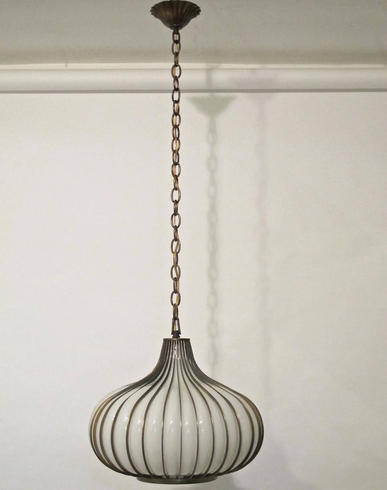 Mid Century "Onion" Pendant Light Fixture