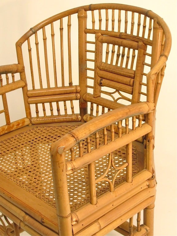 Mid-20th Century Pair of Chinese Bamboo Chairs