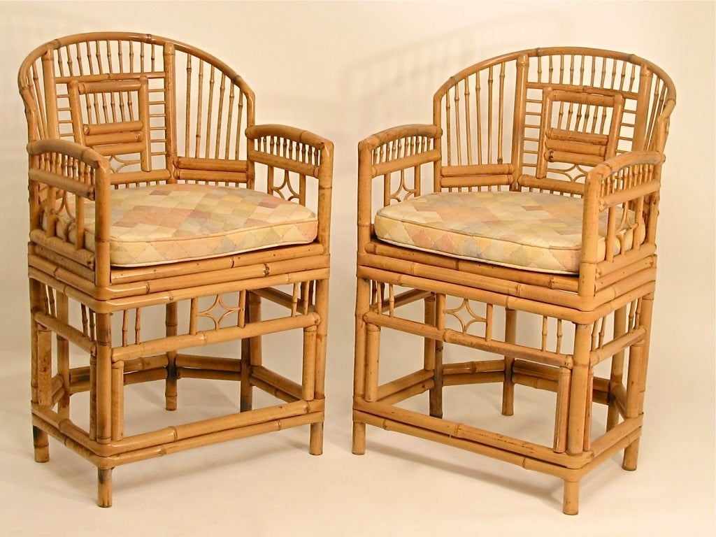 Pair of Chinese Bamboo Chairs 1