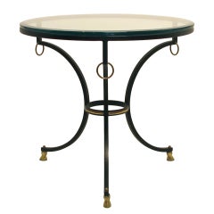 Neoclassical Style Metal and Brass Side Table 10
