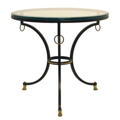 Neoclassical Style Iron and Brass Side Table