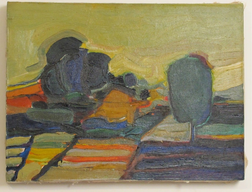 Abstract Fauvist Style Landscape Painting
