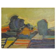 Abstract Fauvist Style Landscape Painting