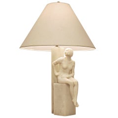 French Art Deco Alabaster Lamp
