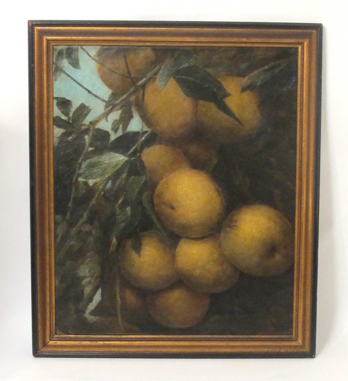 19thC Apple Tree Painting