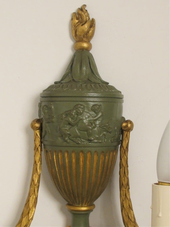 Carved Neoclassical Style Sconces