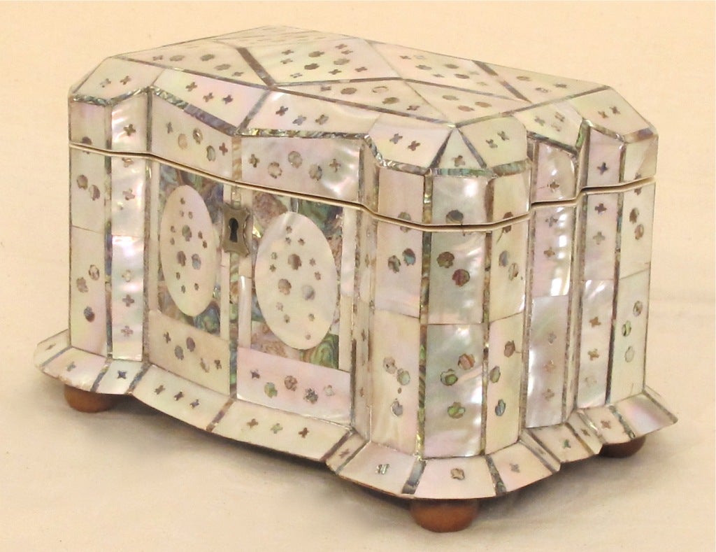 mother of pearl tea caddy