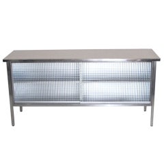 Mid Century Chrome and Steel Console/Cabinet