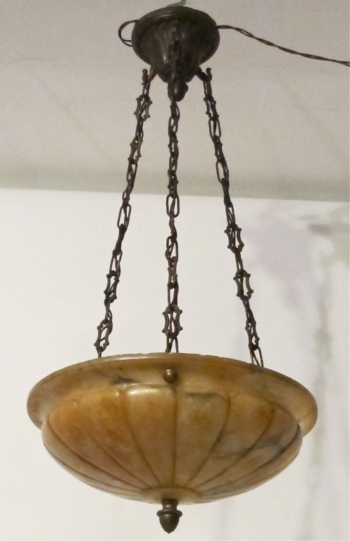 Amber Alabaster Ceiling Light Fixture