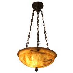 Amber Alabaster Ceiling Light Fixture