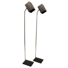 Pair of Steel and Chrome Floor Lamps by Sonneman for Kovacs