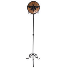 Unusual Wrought Iron and Mica Floor Lamp