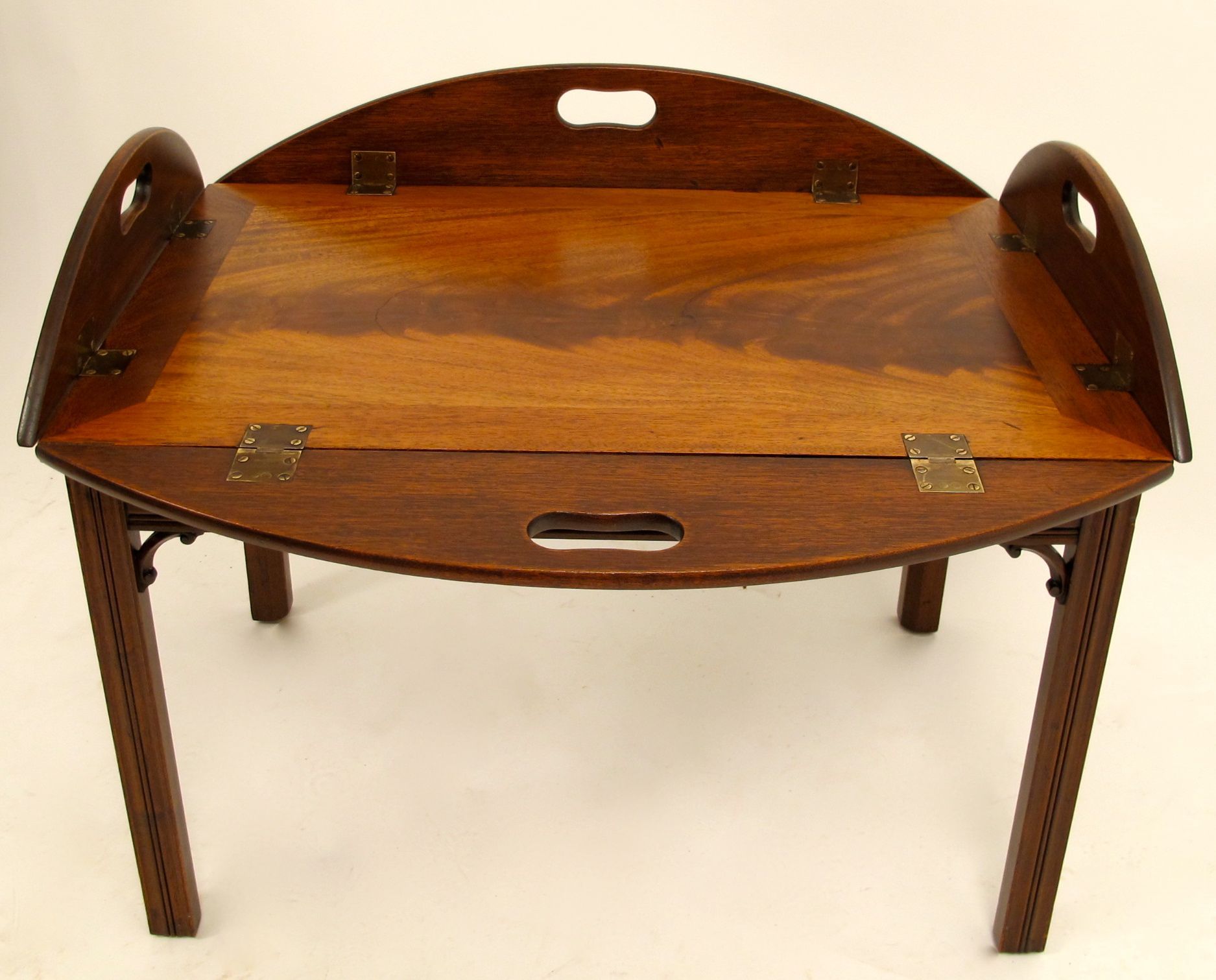 English Mahogany Butlers Tray on Stand 