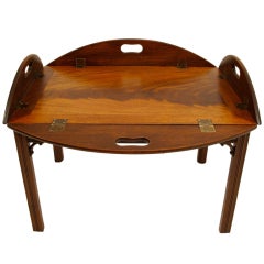 English Mahogany Butlers Tray on Stand 