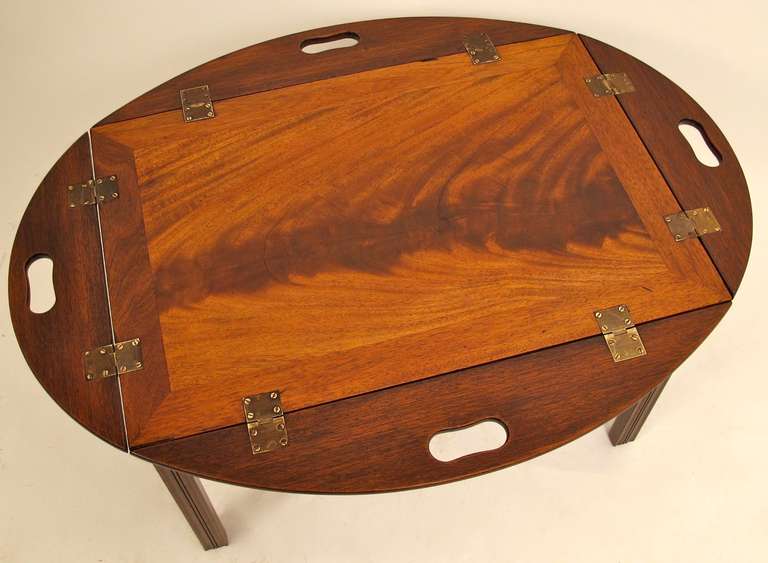 20th Century English Mahogany Butlers Tray on Stand 